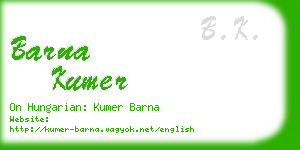 barna kumer business card